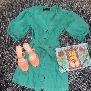 Beautiful green summer mini dress